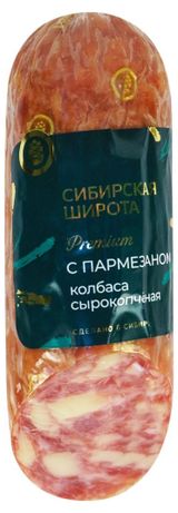 Изображение товара Колбаса свиная сырокопченая «Сибирская Широта» Premium с пармезаном, 270 г