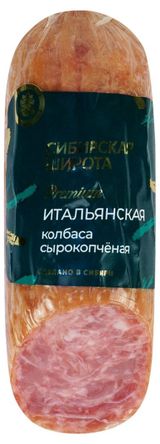Изображение товара Колбаса свиная сырокопченая «Сибирская Широта» Итальянская, 270 г