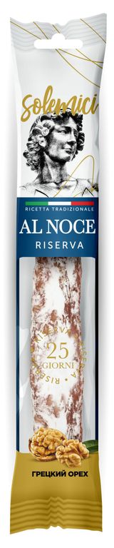 Изображение товара Колбаса сыровяленая Solemici Al Noce Riserva грецкий орех без глютена полусухая, 110 г