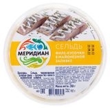 Изображение товара Сельдь соленая «Меридиан» филе-кусочки в майонезной заливке, 280 г