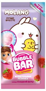 Изображение товара Жевательная резинка Bubble bar Molang в виде сладкой ваты в с подарком, 5 г