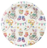 Изображение товара Тарелка одноразовая бумажная 18 см зайка, 6 шт