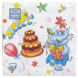 Изображение товара Салфетки одноразовые бумажные трехслойные 33х33 см веселье, 20 шт