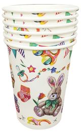 Изображение товара Стакан одноразовый бумажный 200 мл зайка, 6 шт