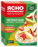 Изображение товара Каша овсяная «Ясно солнышко» Ассорти клубника груша яблоко, 6х45 г