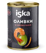 Изображение товара Оливки зеленые iska с креветкой, 300 мл