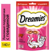 Изображение товара Лакомство для кошек Dreamies подушечки с говядиной, 140 г