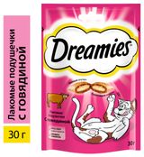 Изображение товара Лакомство для кошек Dreamies подушечки с говядиной, 30 г
