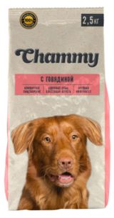 Изображение товара Сухой корм для собак мелких и средних пород Chammy с говядиной, 2,5 кг