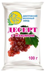 Изображение товара Десерт творожный «ДМЗ» с изюмом брикет, 100 г