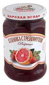 Изображение товара Варенье «Царская ягода» из клубники с грейпфрутом, 360 г