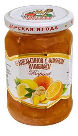 Изображение товара Варенье «Царская ягода» с апельсином, лимоном и имбирем, 360 г