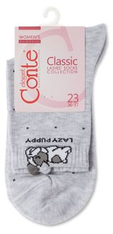 Изображение товара Носки женские Conte Elegant с рисунком светло-серые, р.23