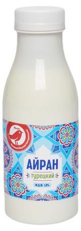Изображение товара Напиток кисломолочный Айран АШАН Красная птица Турецкий 1,8% БЗМЖ охлажденный, 300 г