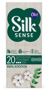 Изображение товара Прокладки ежедневные Ola! Silk Sense Cotton Daily Large Хлопковая поверхность, 20 шт