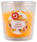 Изображение товара Свеча АШАН Красная птица с ароматом зимнего мандарина в стакане, 30 ч