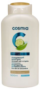 Изображение товара Шампунь для волос освежающий и ухаживающий Cosmia Зеленый чай и огурец, 500 мл