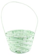 Изображение товара Корзина плетеная бамбук зеленая для цветов и подарков, 16х10х32 см