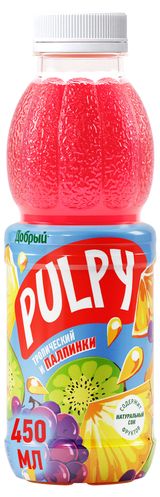 Изображение товара Напиток сокосодержащий Pulpy Тропический с мякотью, 450 мл