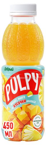 Изображение товара Напиток сокосодержащий Pulpy Ананас-Манго, 450 мл