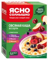 Изображение товара Каша овсяная «Ясно солнышко» №15 вишня яблоко и черная смородина, 270 г