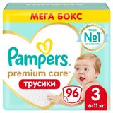 Изображение товара Трусики Pampers Premium Care Размер 3 (6-11 кг), 96 шт