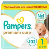 Изображение товара Подгузники Pampers Premium Care Размер 1 (2 кг-5 кг), 102 шт