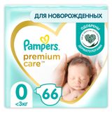 Изображение товара Подгузники Pampers Premium 0 размер, 66 шт