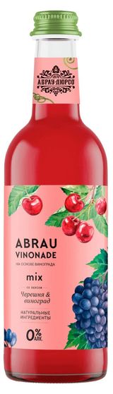 Изображение товара Напиток газированный «Абрау-Дюрсо» Abrau Vinonade Mix со вкусом черешни и винограда безалкогольный, 375 мл