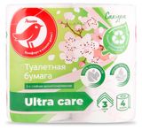 Изображение товара Туалетная бумага АШАН Красная птица Сакура 3 слоя, 4 рулона
