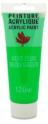 Изображение товара Краска акриловая АШАН Красная птица зеленая неоновая, 120 мл