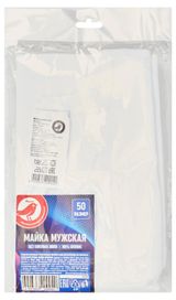 Изображение товара Майка мужская  АШАН Красная птица в рубчик белая, размер 50