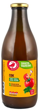 Изображение товара Сок АШАН Красная птица Томат-Кинза-Перец-Чеснок, 1 л