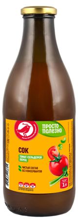 Изображение товара Сок АШАН Красная птица Томат-Сельдерей-Перец, 1 л