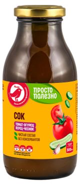 Изображение товара Сок АШАН Красная птица Томат-Огурец-Перец-Чеснок, 300 мл