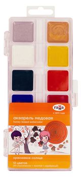 Изображение товара Акварель «Гамма» Оранжевое солнце медовая, 12 цветов