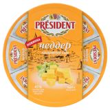 Изображение товара Сыр плавленый Чеддер President треугольники БЗМЖ, 140 г