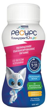 Изображение товара Смесь готовая Resource Clinutren Junior клубника, 200 мл