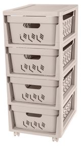 Изображение товара Комод на колесиках Econova Deluxe 4 ящика, 300х385х690 мм