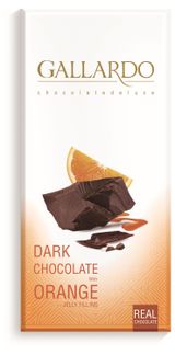 Изображение товара Шоколад горький Gallardo с начинкой со вкусом апельсина Иран, 80 г