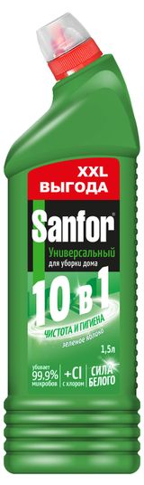 Изображение товара Средство санитарно-гигиеническое Sanfor Универсал Зеленое яблоко, 1500 мл