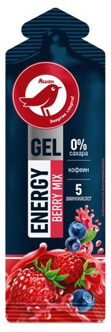 Изображение товара Энергетический гель АШАН Красная птица со вкусом ягод в саше, 60 г