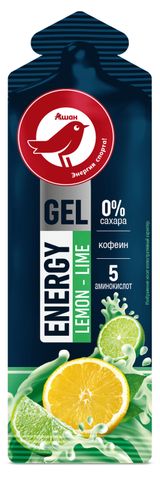 Изображение товара Энергетический гель АШАН Красная птица со вкусом лимона и лайма в саше, 60 г