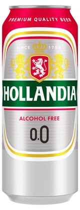 Изображение товара Пиво безалкогольное Hollandia светлое фильтрованное 0,5%, 450 мл