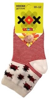 Изображение товара Носки детские ХОХ белые с красным, р.12-14
