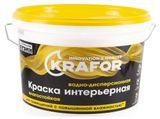 Изображение товара Краска влагостойкая интерьерная KRAFOR белая, 3 кг