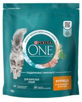 Изображение товара Сухой корм для кошек Purina ONE с курицей, 750 г