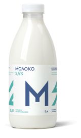 Изображение товара Молоко пастеризованное питьевое «Братья Чебурашкины» цельное обезжиренное фермерское 2,5% БЗМЖ охлажденное, 1 л