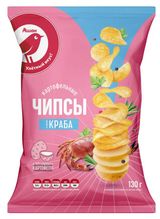 Изображение товара Чипсы АШАН Красная птица картофельные со вкусом краба, 130 г
