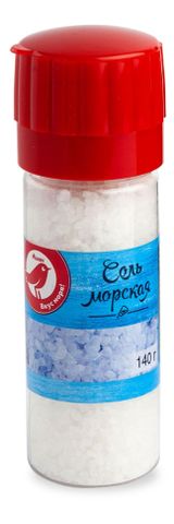 Изображение товара Соль пищевая АШАН Красная птица морская помол №3, 140 г